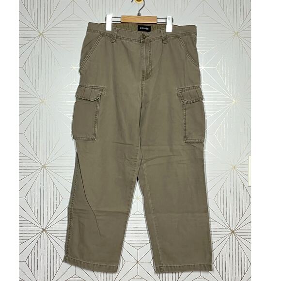 Men’s St. Johns Bay Classic Cargo Pants Khaki Brown Pockets 36 x 30 - Picture 1 of 10